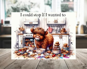 Funny cutting board png highland cow chopping board humorous kitchen digital download cookies sublimation design baking gift for her mom