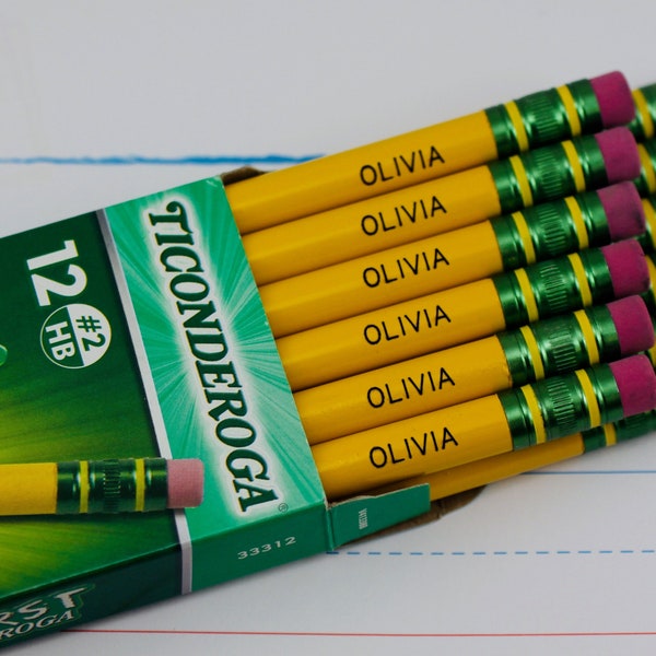 Personalized My First Ticonderoga #2 Pencils | 12 Pack | Large Diameter My 1st Pencils | Preschool, Pre-K3, Pre-K4 Pencils | Engraved