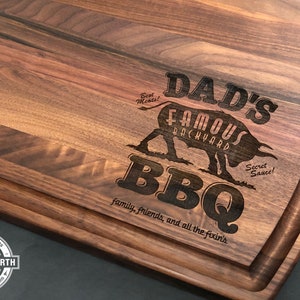 Dad's BBQ Cutting Board Barbeque Cutting Board Dad's Birthday Present Father's Day Gift Grill Cutting Board Bull