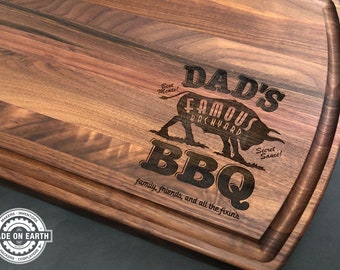 Dad's Grill & BBQ Cutting Board | Barbeque Cutting Board | Dad's Birthday Present | Father's Day Gift | Smoked Ribs