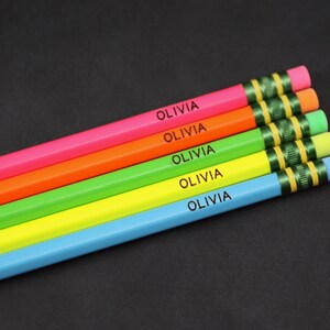 Personalized Neon 2 Pencils 10-Pack or 18-Pack Engraved Ticonderoga Neon Pencils image 3