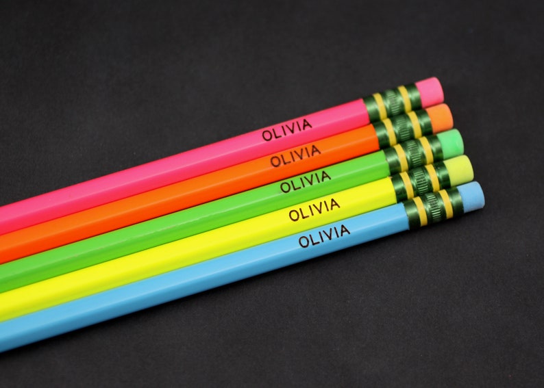 Personalized Neon 2 Pencils 10-Pack or 18-Pack Engraved Ticonderoga Neon Pencils image 3