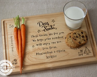 Santa Treat Board | Santa Plate | Christmas Eve Treat Boards | Christmas Eve Plate | Father Christmas Cutting Board