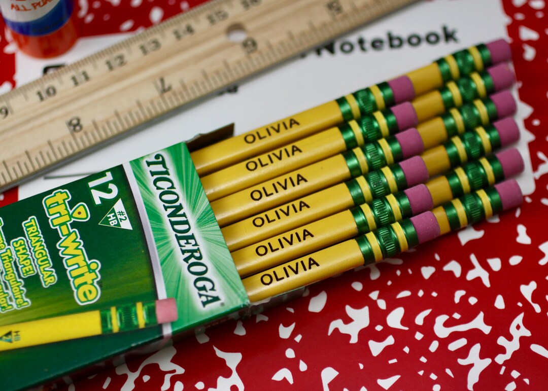 Personalized Triwrite 2 Pencils 12 Pack Engraved Ticonderoga Triwrite