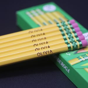 Personalized Sharpened Pencils | Ticonderoga 12 Pack | Laser Engraved