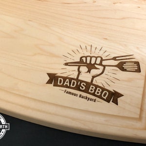 Dad's BBQ Cutting Board Barbeque Cutting Board Dad's Birthday Present Father's Day Gift Grill Cutting Board Raised Fist