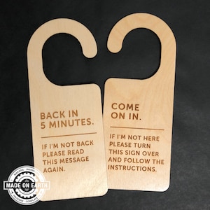 Do Not Disturb Do Not Come In Work Door Hanger Office Sign Personalize Back In 5 Minutes