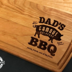 Dad's BBQ Cutting Board Barbeque Cutting Board Dad's Birthday Present Father's Day Gift Grill Cutting Board Pig