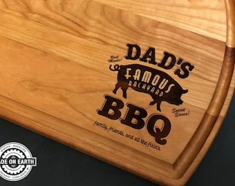 Dad's BBQ Cutting Board | Smoker & Barbeque Cutting Board | Dad's Birthday Present | Father's Day Gift | Grill Cutting Board