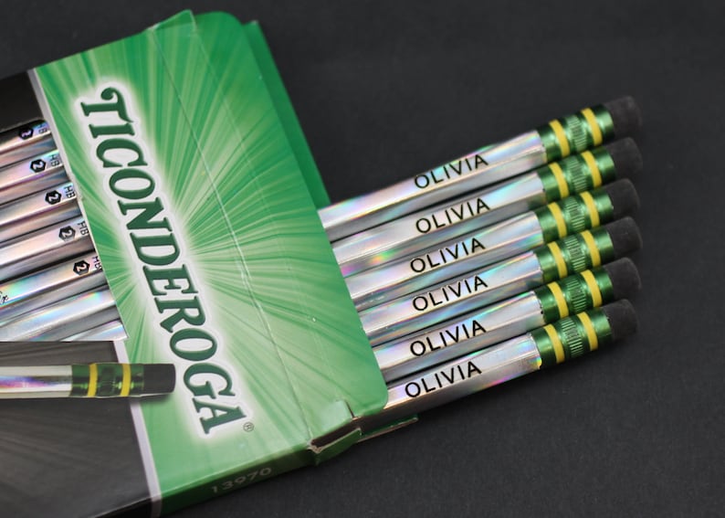 Personalized Noir 2 Pencils 6, 12 or 24 Pack Engraved Ticonderoga Black Wood Pencils image 4