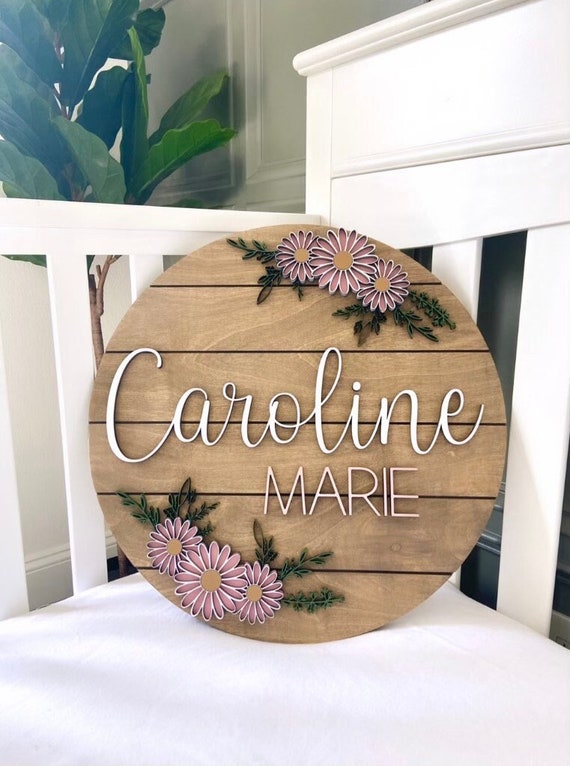 Custom Baby Name Sign Nursery Name Sign Baby Girl Sign Etsy