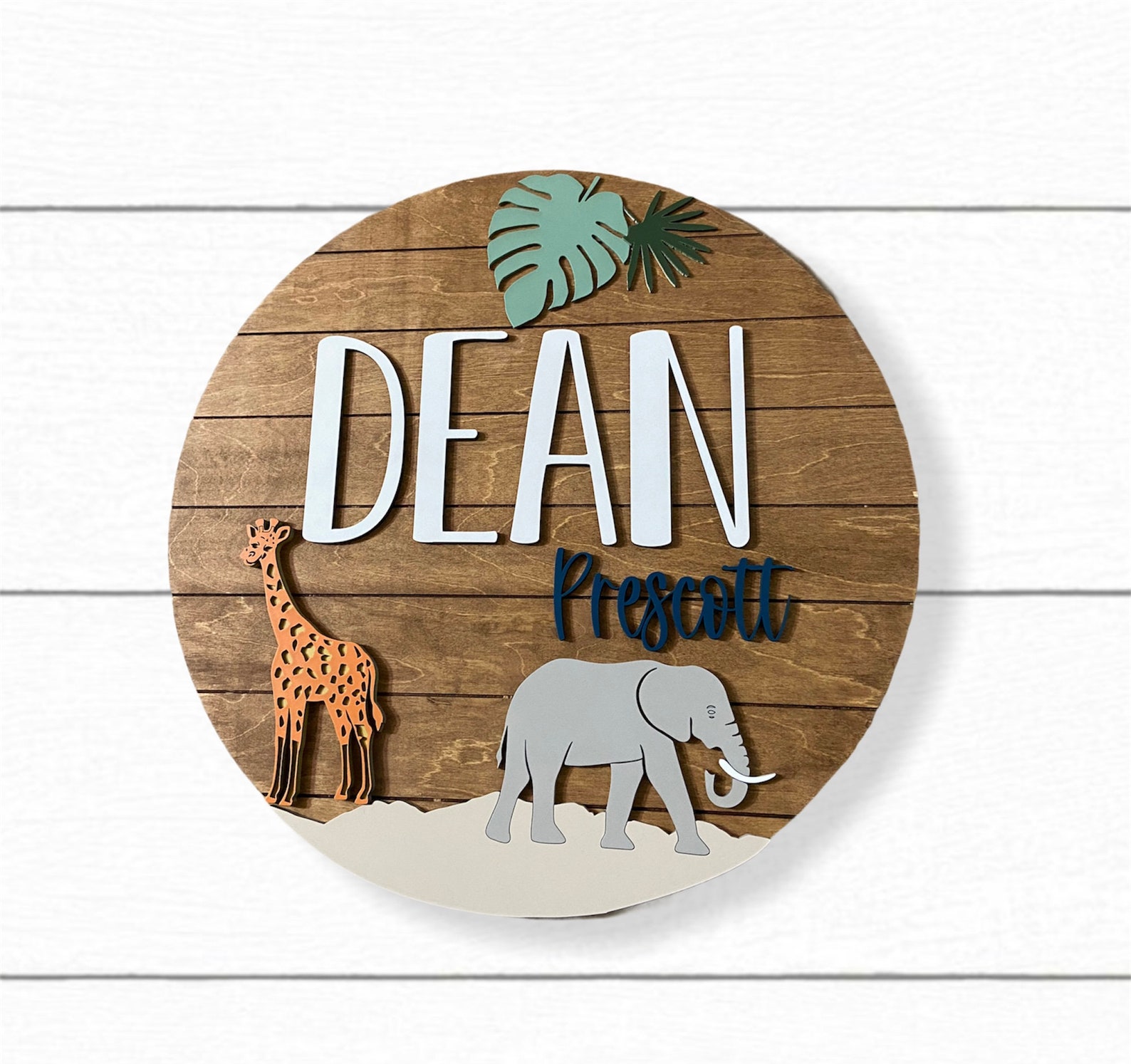 Custom Baby Name Sign Animal Nursery Sign Nursery 3D Sign Etsy