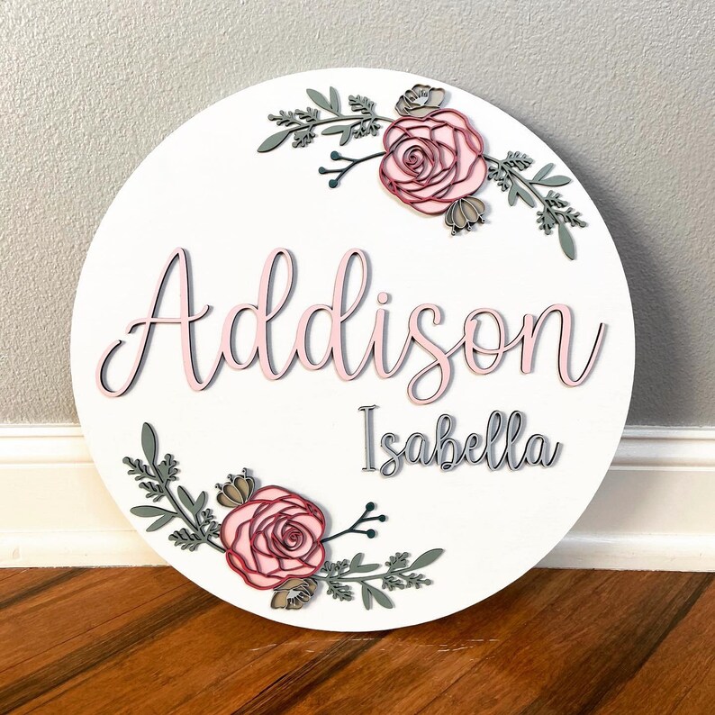 Custom Baby Name Sign Nursery Name Sign Baby Girl Sign Etsy