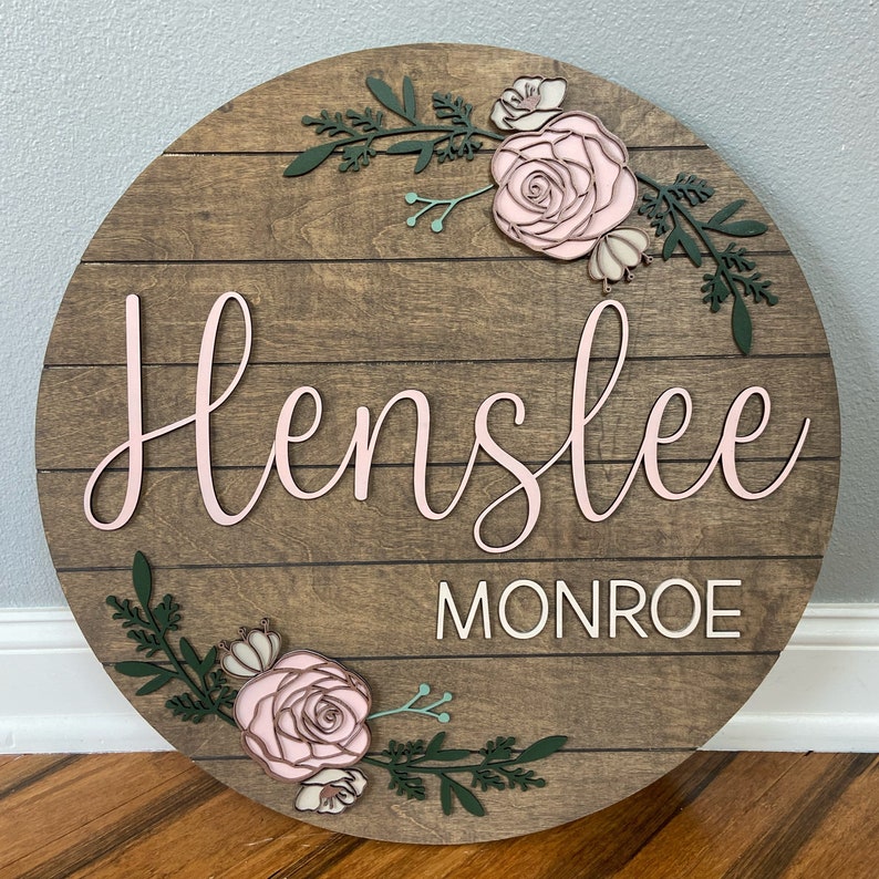 Custom Baby Name Sign Nursery Name Sign Baby Girl Sign Etsy