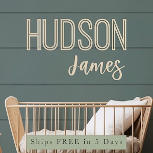 Custom Wood Name Sign Cutout, Nursery Wall Art, Baby Shower Gift, Above Crib Decor, Letter Wall Art, Nursery Name Sign for Boy Room
