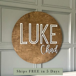 Round wood nursery name sign , name sign for nursery boy, boy, above crib sign baby shower gift, nursery decor, boho nursery, name board