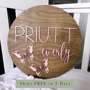 Butterfly Nursery Sign, Personalized Gift, Nursery Name Sign, Nursery Wall Art, Boho Nursery Decor, Girl Nursery Decor, 3D Wooden Name Sign