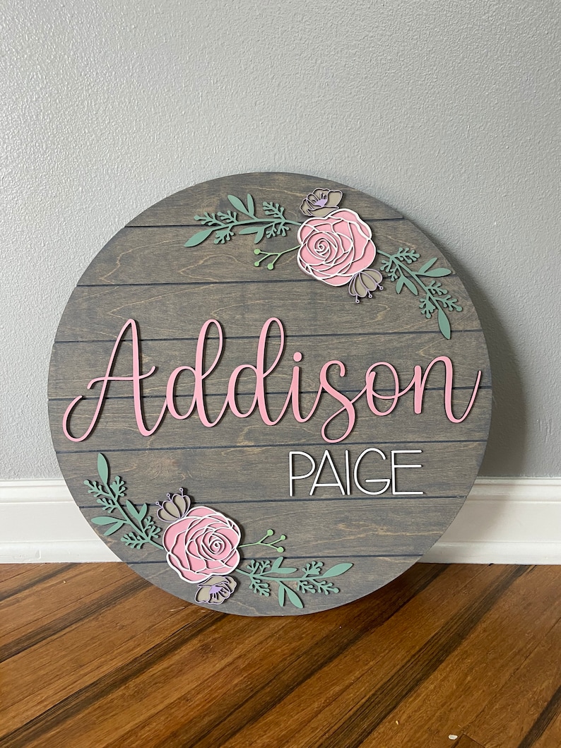 Custom Baby Name Sign Nursery Name Sign Baby Girl Sign Etsy