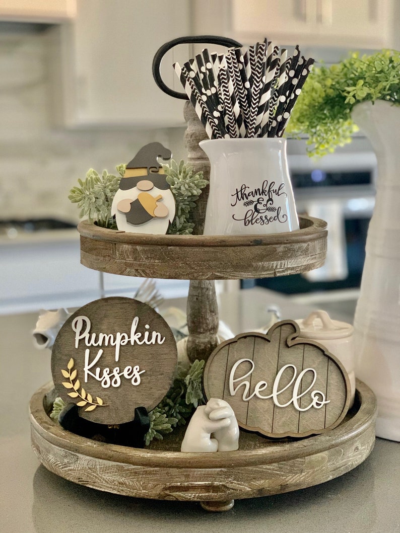 Farmhouse Tiered Tray Decor Fall Decor Fall Tierd Tray Etsy