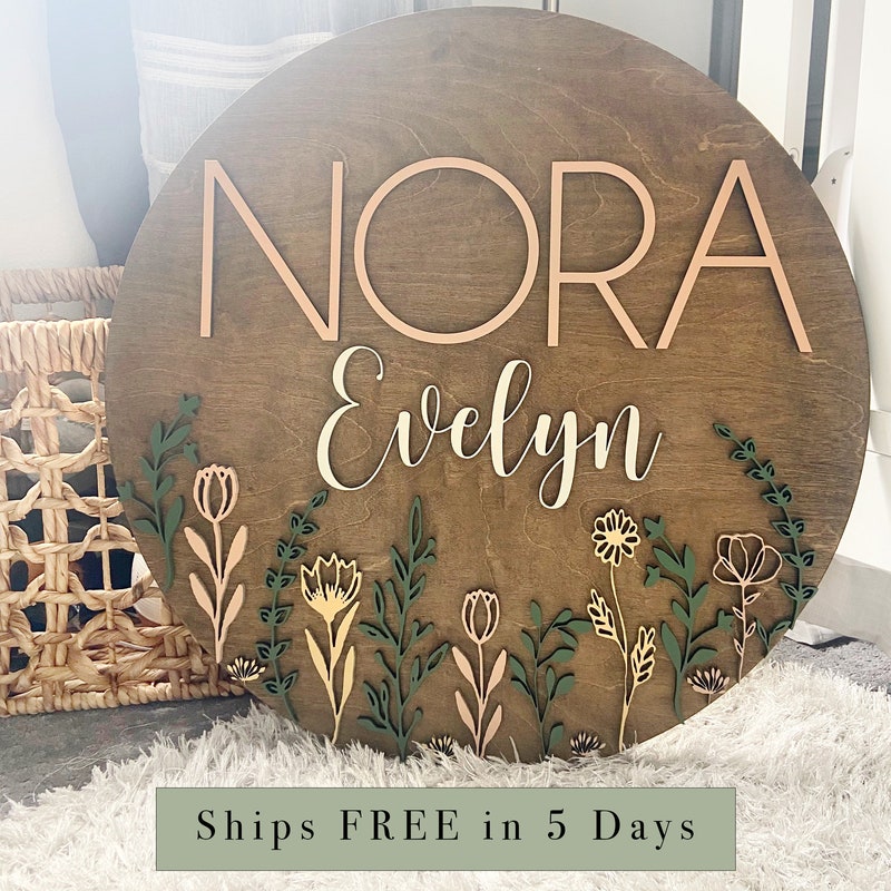 Nursery Name Sign - Etsy