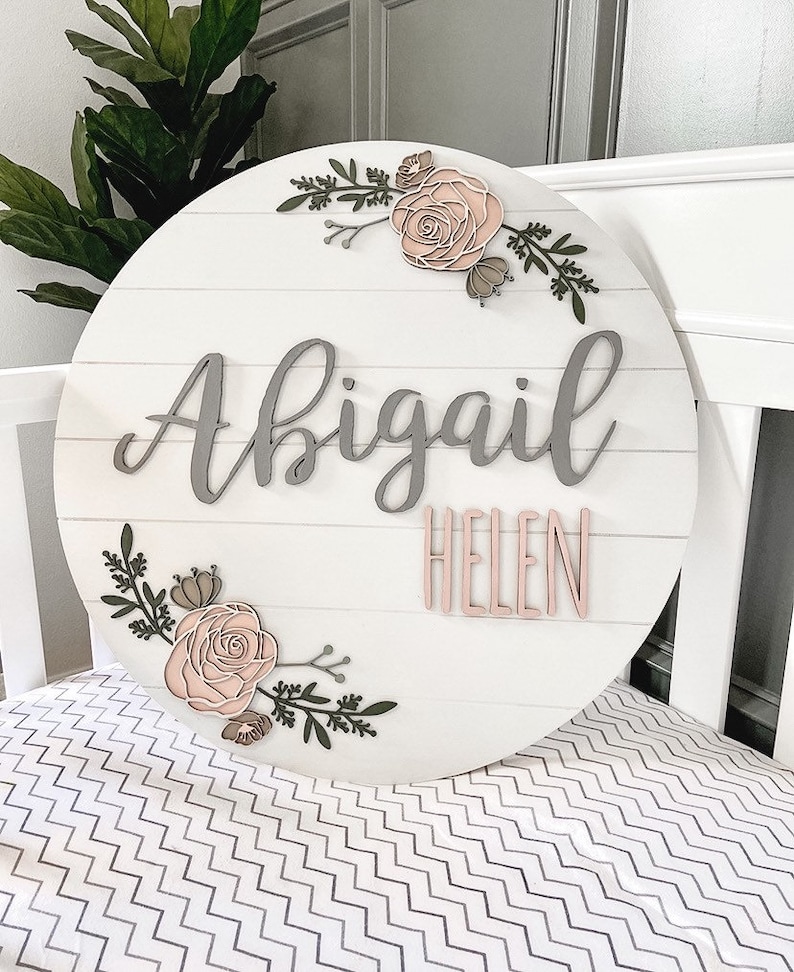 Custom Baby Name Sign Nursery Name Sign Baby Girl Sign Etsy