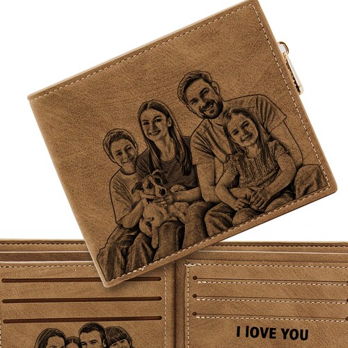 Personalized Engraved Wallet Custom Picture Wallet Engraved Etsy