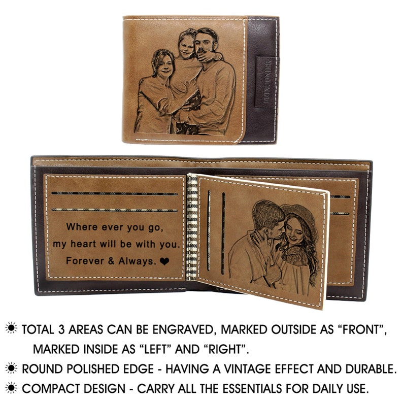 Personalized Engraved Wallet Custom Picture Wallet Engraved - Etsy