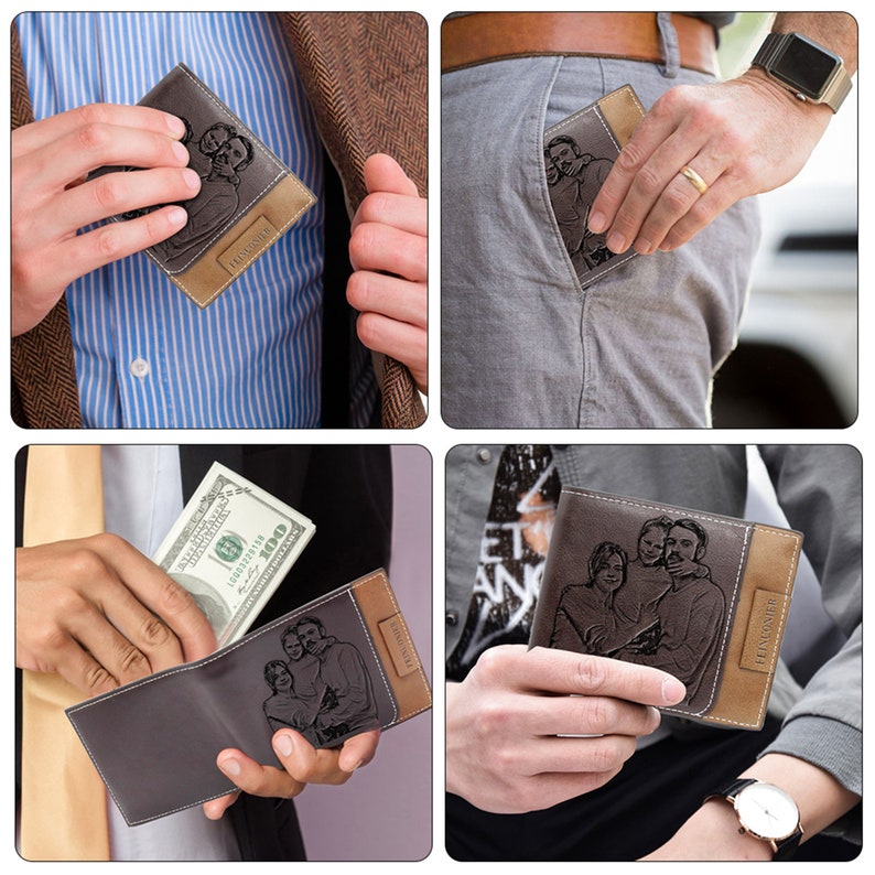 Personalized Engraved Wallet Custom Picture Wallet Engraved Etsy