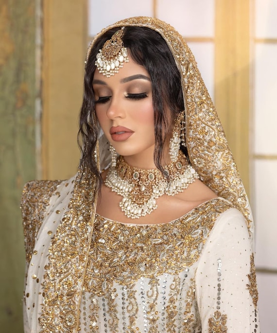 Pearl Asian Wedding Gold Jewellery Pakistani Indian Asian Bridal Jewelry
