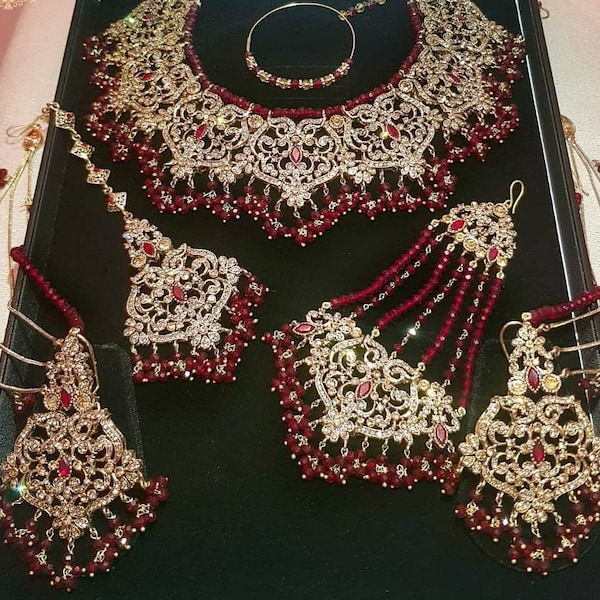 Pakistani indian asian Bridal wedding Jewelry Necklece set