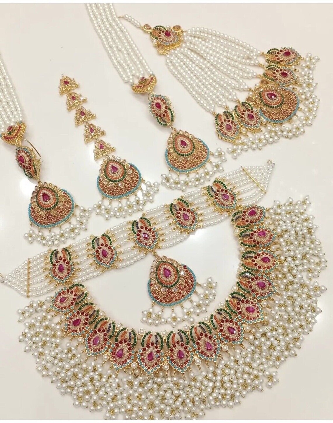 Pakistani Indian Asian Bridal Wedding Jewelry Necklace Set - Etsy