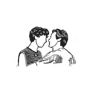 Call Me By Your Name lino block print