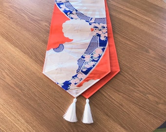 Japanese table runner, Kimono table runner,