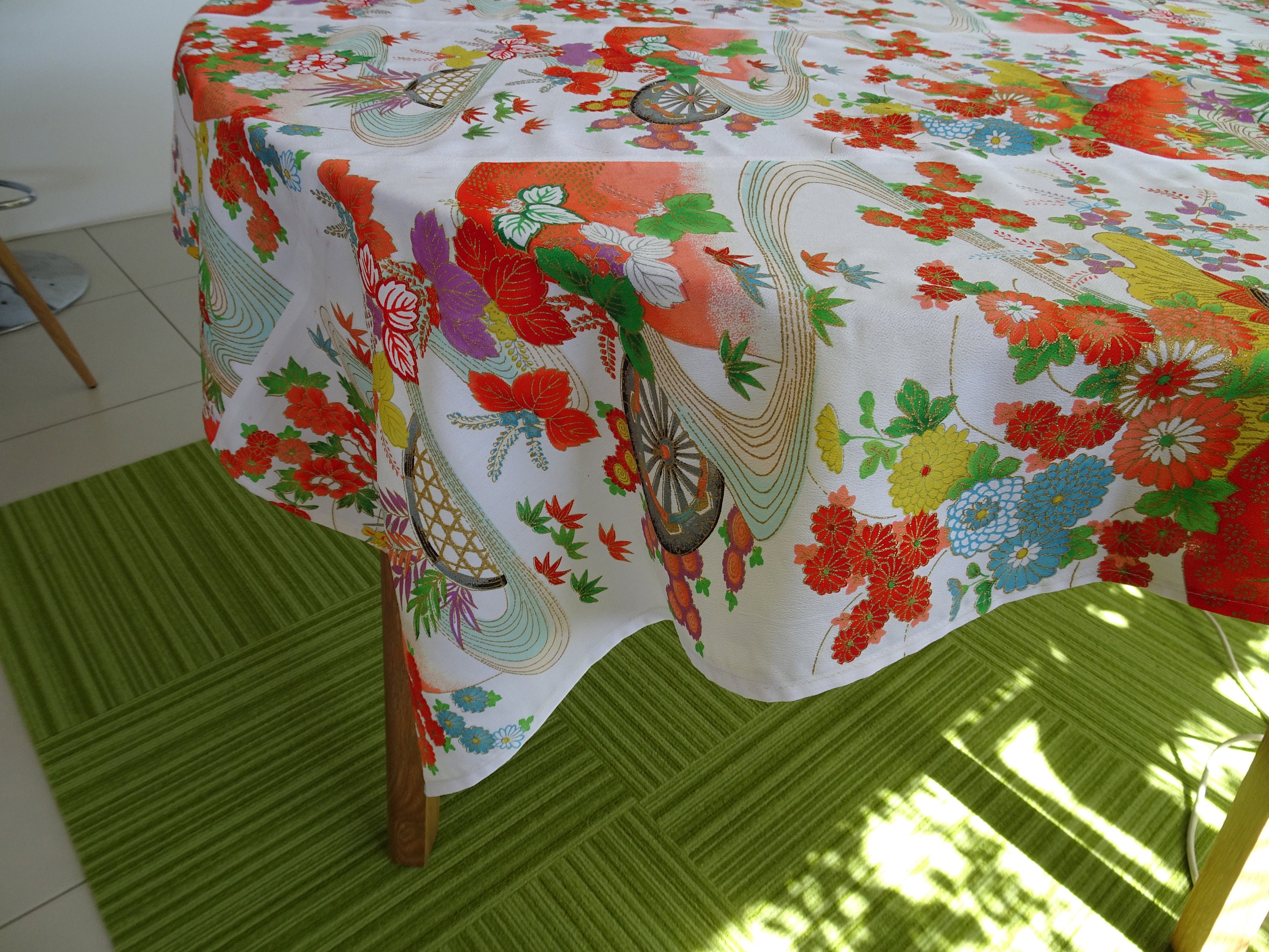 Japanese Table Cloth Kimono Table Linen Rectangular Etsy Australia