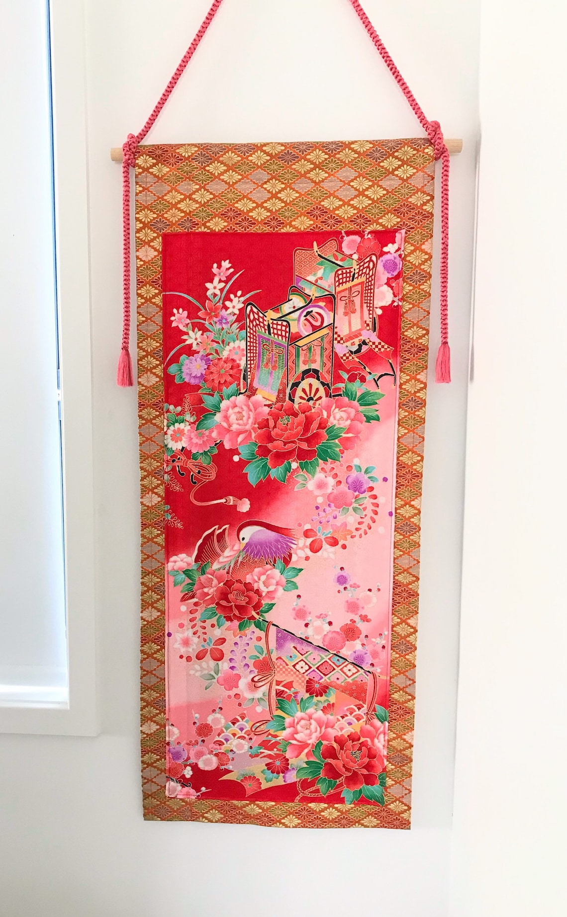 Japanese Wall Hanging Asian Wall Decor Kimono Etsy