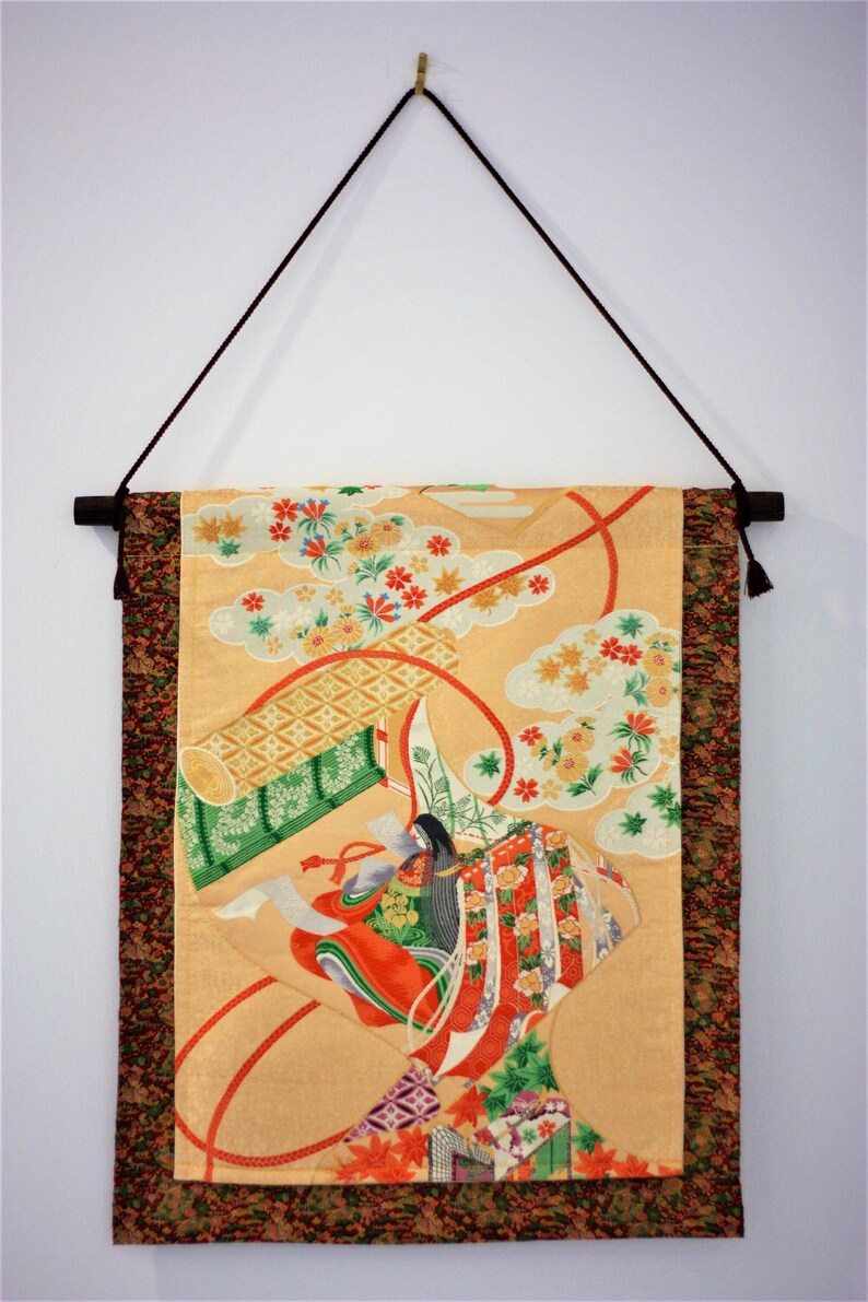 Japanese wall hanging Asian wall decor Kimono Etsy