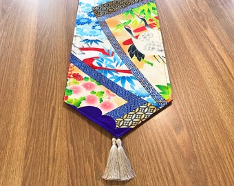 Japanese table runner, Kimono table runner,
