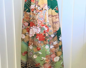 Kimono skirt (All can be resized), Japanese flowers