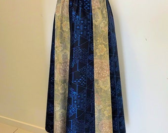 Kimono long skirt, floral pattern skirt, kimono free size skirt