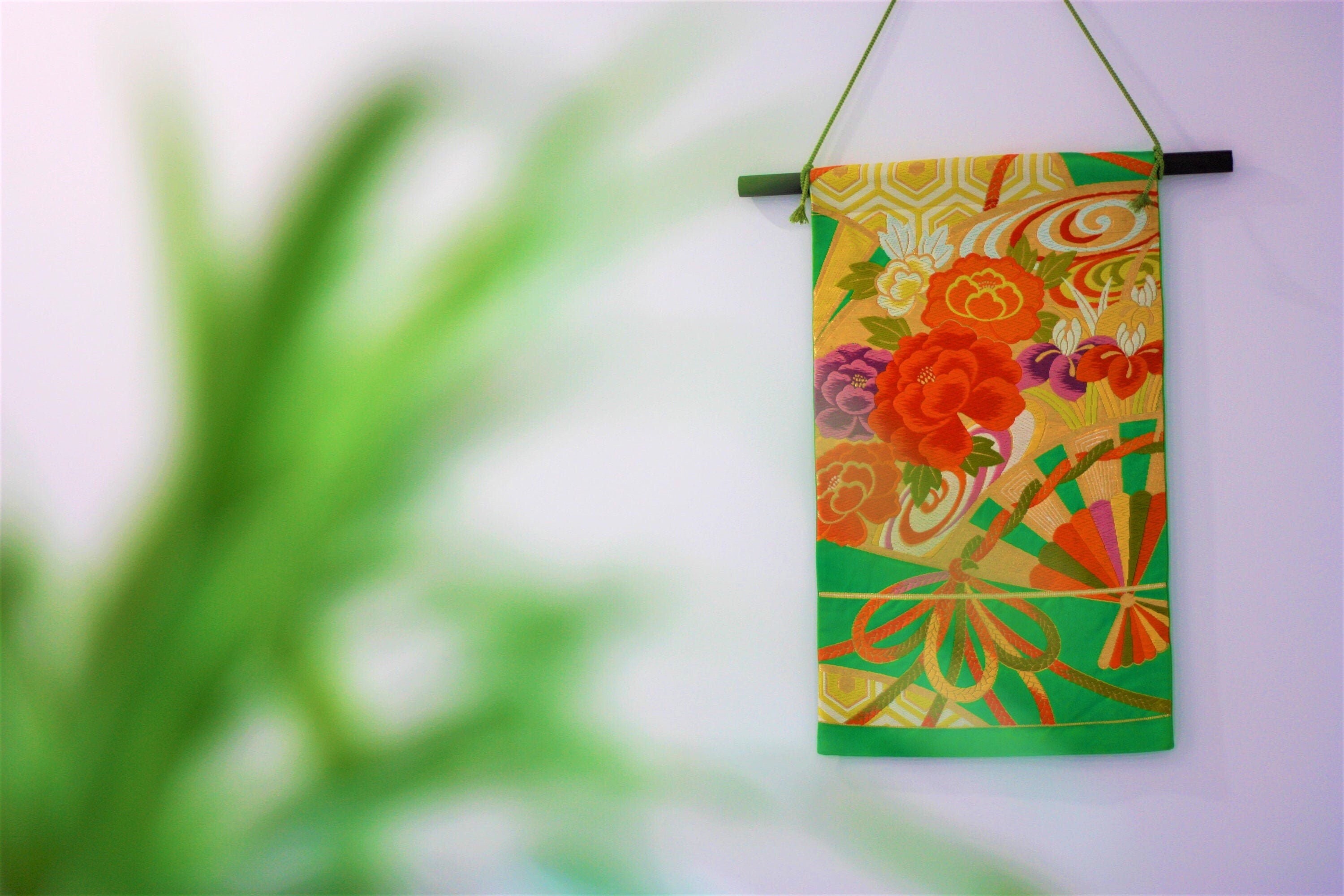 Japanese wall hanging Asian wall decor Kimono Etsy