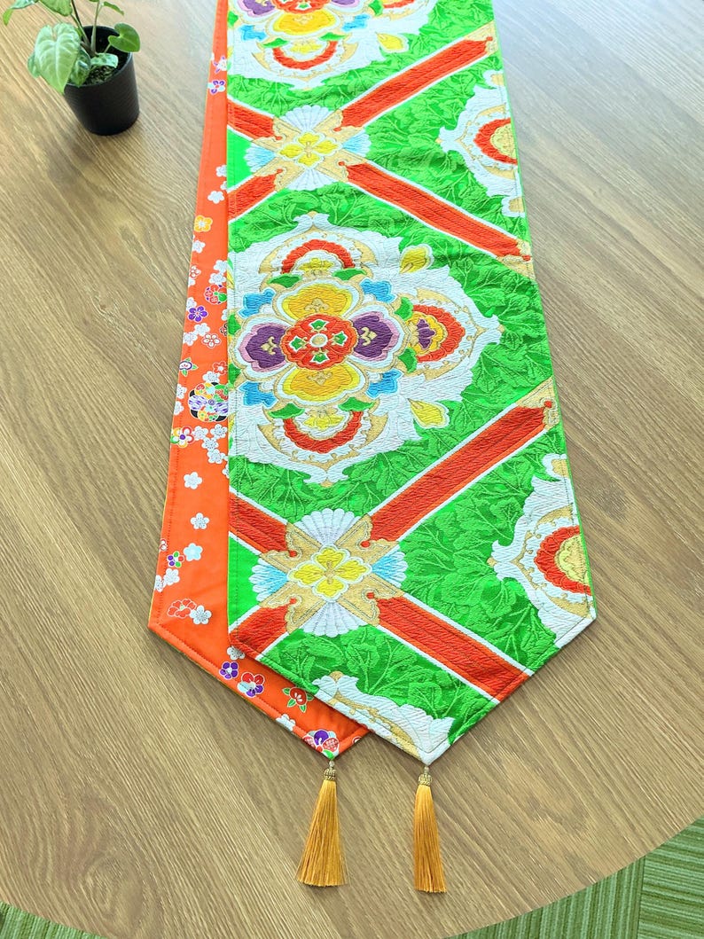 Japanese table runner, Kimono table runner, image 1