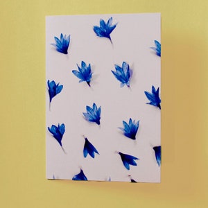 Carte | Art illustré |  Fleurs bleues | Dimension 5x7 avec enveloppe