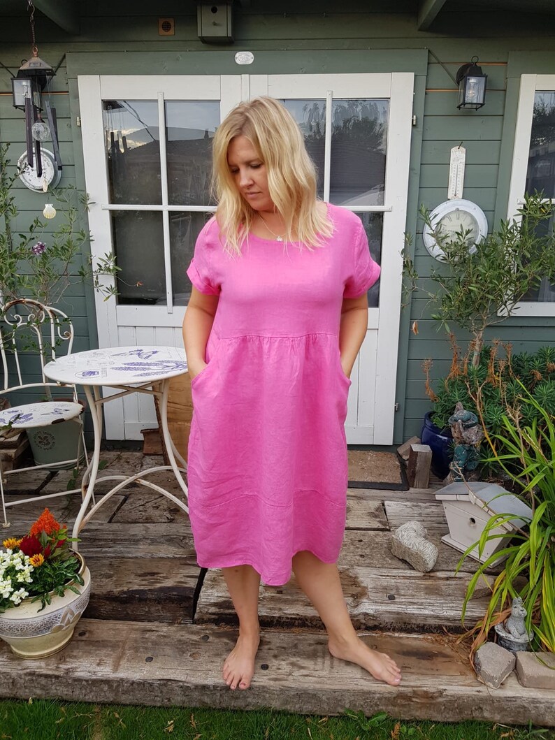 Buy > linen dress with pockets uk > in stock