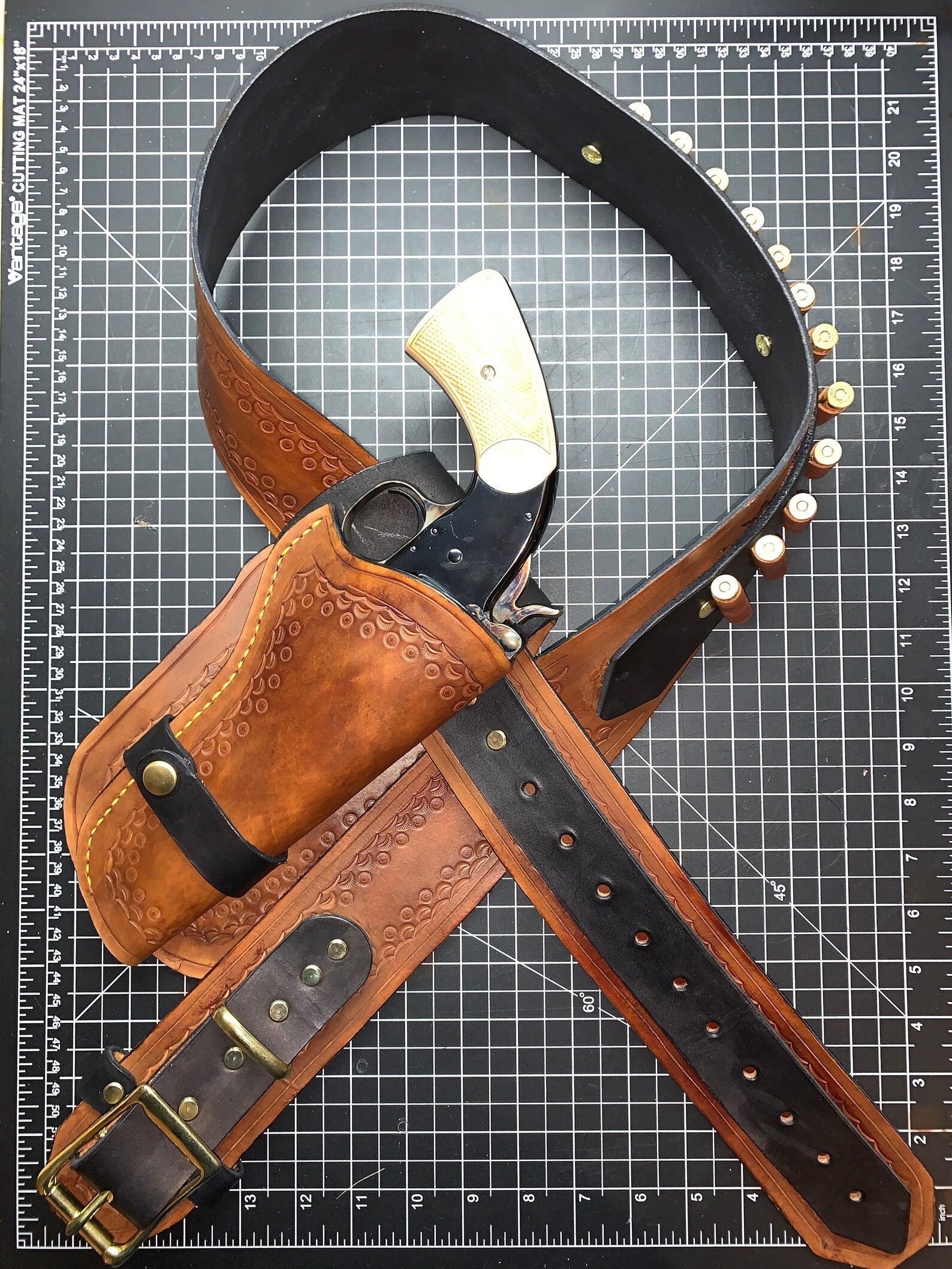 Handmade 5 Barrel Schofield Revolver Gun Belt & Holster Etsy