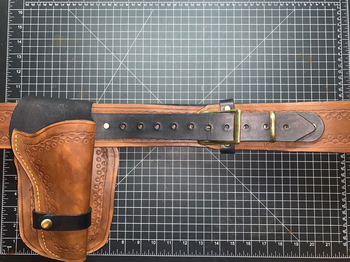 Handmade 5 Barrel Schofield Revolver Gun Belt & Holster Etsy
