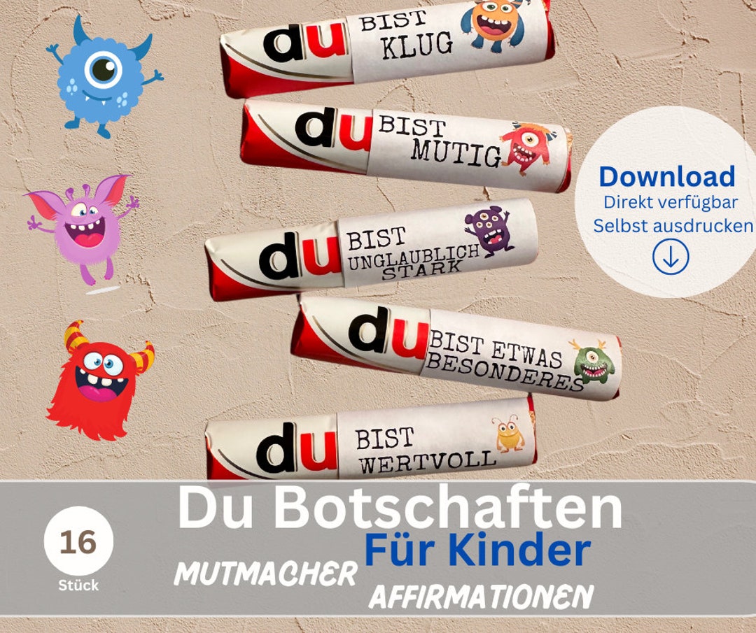 16 Du Botschaften Duplo Banderolen Mut Macher Kinder Affirmation