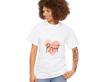 T-Shirt Team Braut JGAShirt Hochzeit Team Braut T-Shirts Herzfarbe pink