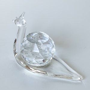 Crystal  the snail figurine- Vintage  Crystal the snail- collectible Ornament -Home decor- Rare collectors gift