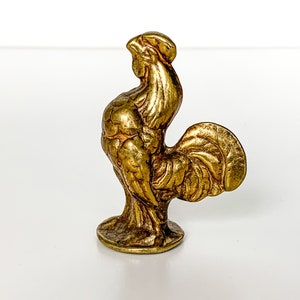 Vintage brass miniature Rooster ornament,  brass cockerel ornament figurinecollectible home decoration,paper weight