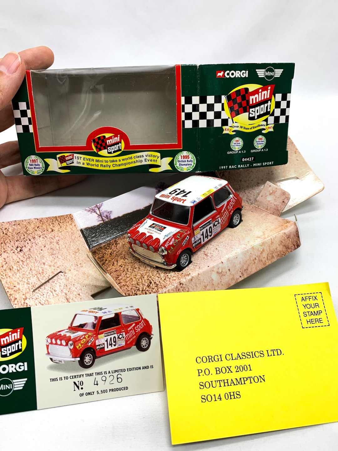 Collectible Corgi Mini Sport 1997 RAC Rally Diecast Model